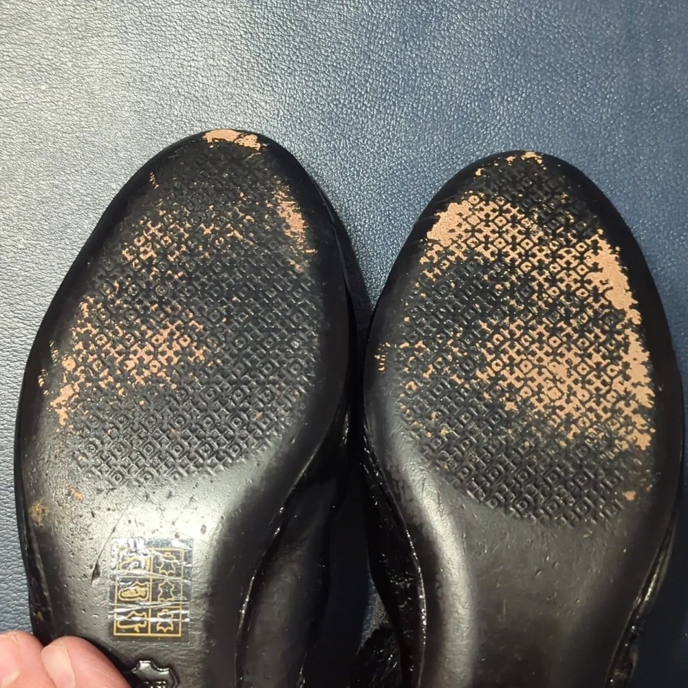 Tory Burch Womens Ballet Flats‎ Jolie Cap Toe Patent Leather Quiet Luxury 8.5